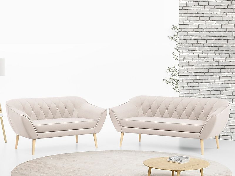 MKS MÖBEL Sofa PIRS 3 2, Set, zwei Sofas, T30-Schaum, Holzbeine, Skandinavi günstig online kaufen