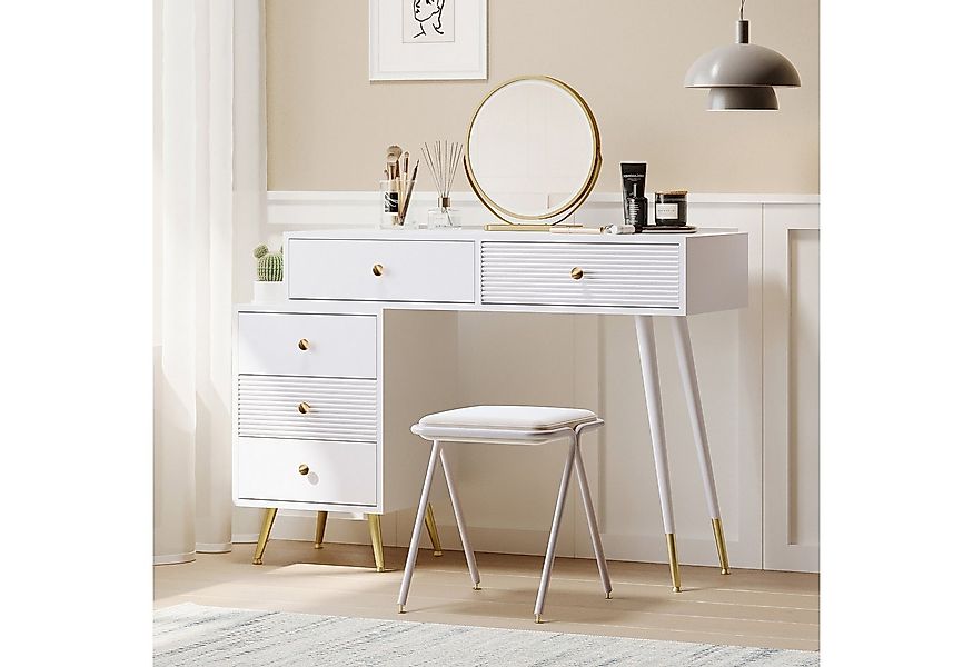 Flieks Schminktisch, Kosmetiktisch mit LED-Spiegel und Seitenschrank ohne S günstig online kaufen