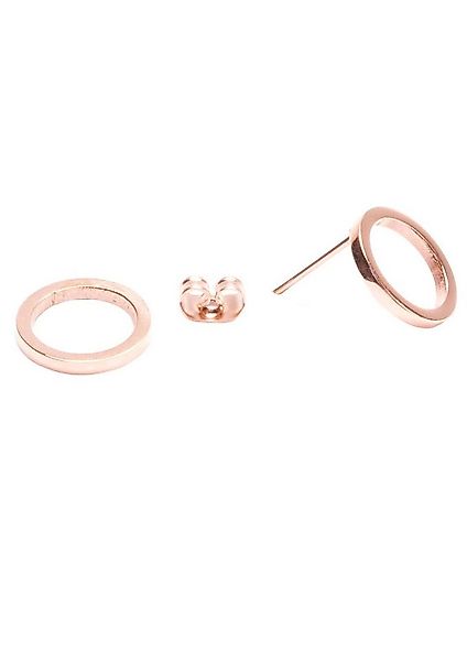 Hey Happiness Paar Ohrstecker Kreis Ohrringe Damen offen, 18K Roségold Gold günstig online kaufen