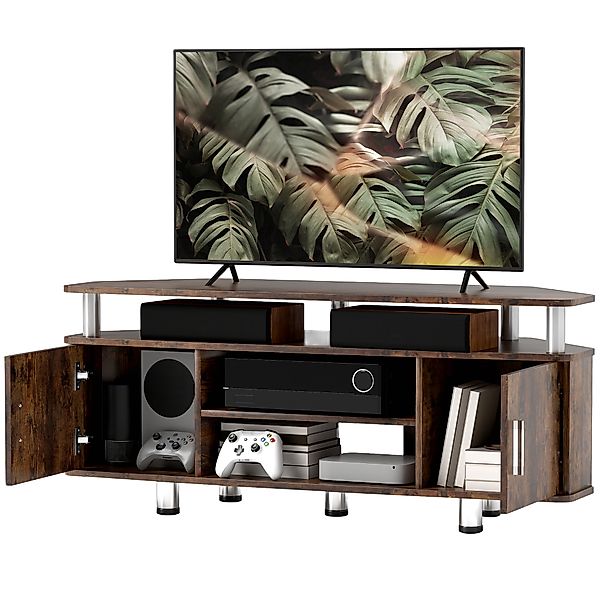 HOMCOM TV-Möbel TV-Ständer Holz TV-Bank für Fernseher bis zu 55 Zoll mit gr günstig online kaufen