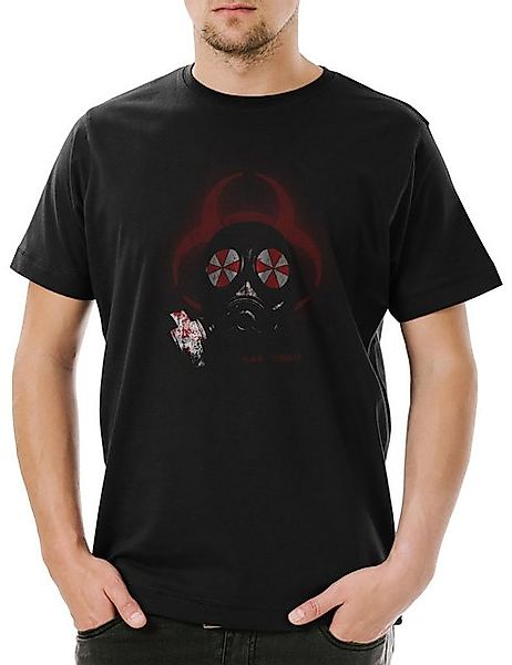 Urban Backwoods Print-Shirt Gas Mask Biohazard Umbrella Herren T-Shirt Resi günstig online kaufen