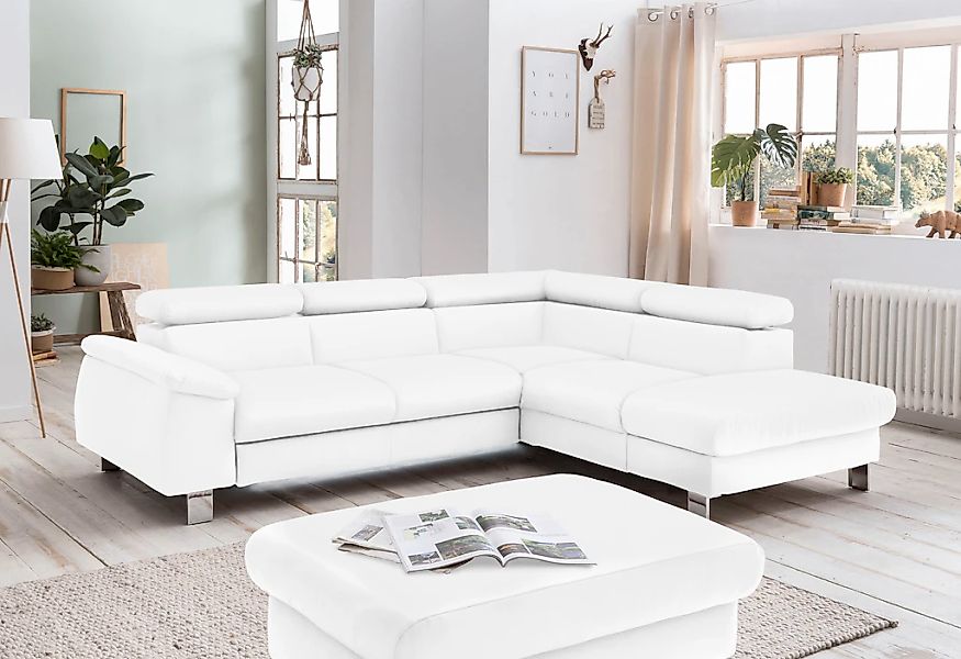 COTTA Ecksofa "Komaris L-Form mit Kopfteilverstellung", wahlweise mit Bettf günstig online kaufen