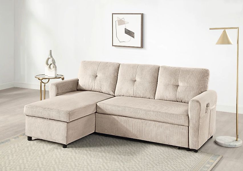 ATLANTIC home collection Schlafsofa "Gustavo L-Form", mit Schlaffunktion, S günstig online kaufen