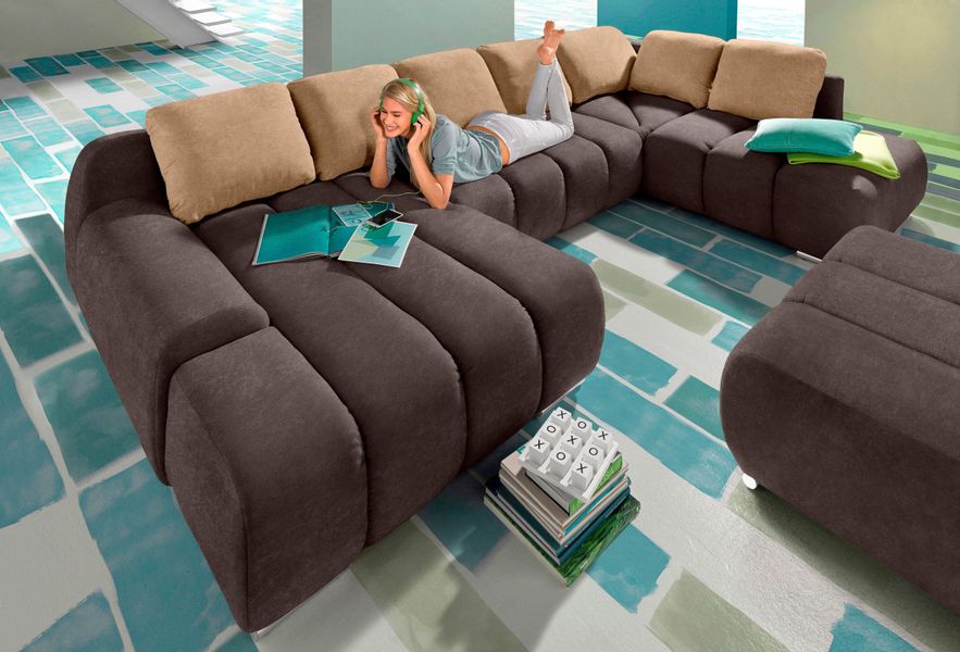 INOSIGN Wohnlandschaft "Bono U-Form" wahlweise mit Bettfunktion günstig online kaufen