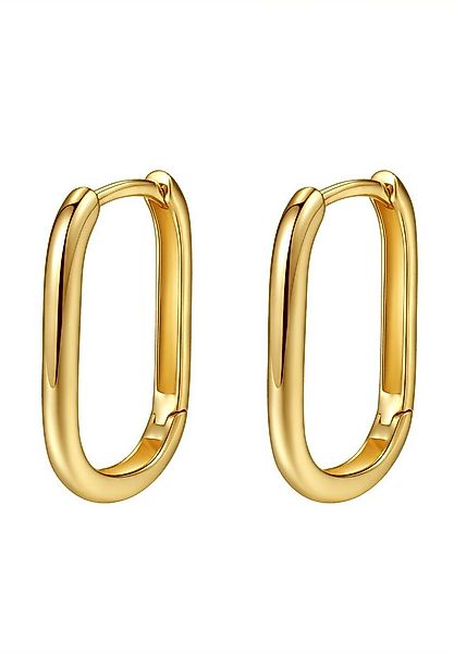 Dear Me Paar Creolen Geo Viereck 585 Gold, Echtgold Schmuck, Chunky Ovale O günstig online kaufen