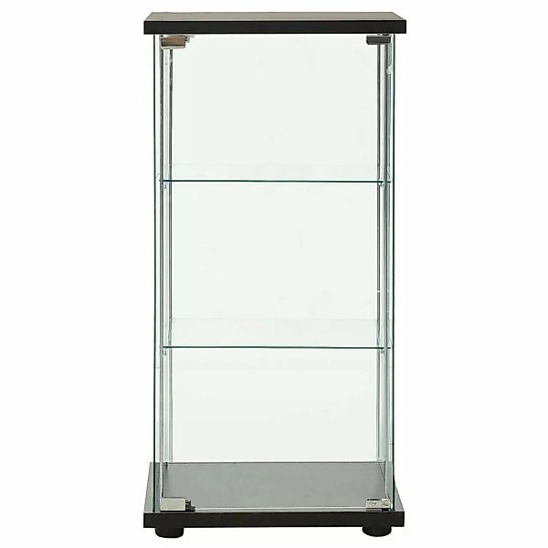 vidaXL Vitrine Vitrine Regal Vitrinenschrank Hartglas Schwarz günstig online kaufen