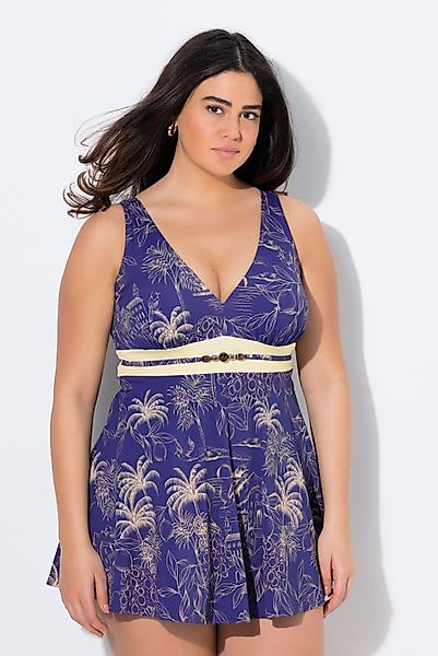 Ulla Popken Badeanzug Badekleid Palmen Softcups günstig online kaufen