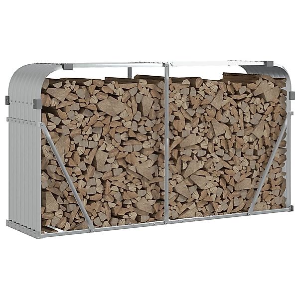 vidaXL Kaminholzunterstand Silbern 180x45x100 cm Verzinkter Stahl 364594 günstig online kaufen