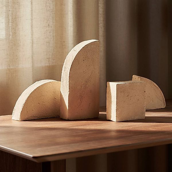 ferm LIVING Skulpturen-Set Shape, gelb, Keramik, 4-teilig günstig online kaufen