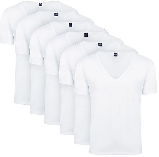 Suitable Vitaru T-Shirt Tiefer V-Ausschnitt Weiß 6-Pack - Größe XXL günstig online kaufen