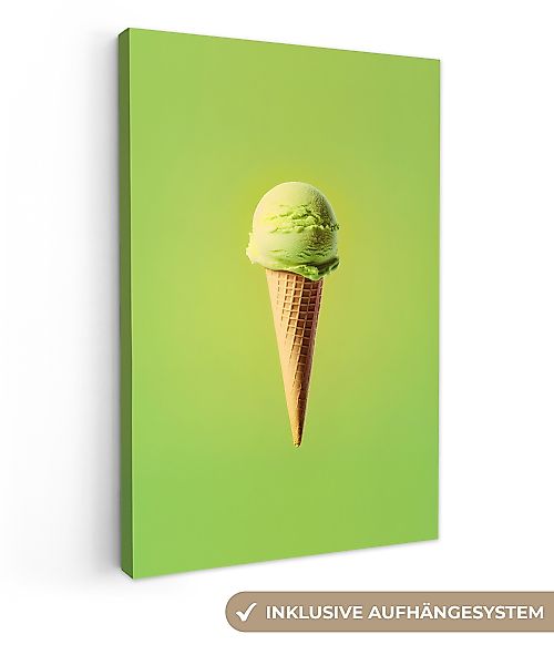 OneMillionCanvasses® Leinwandbild Horn - Schaufel Eiscreme günstig online kaufen