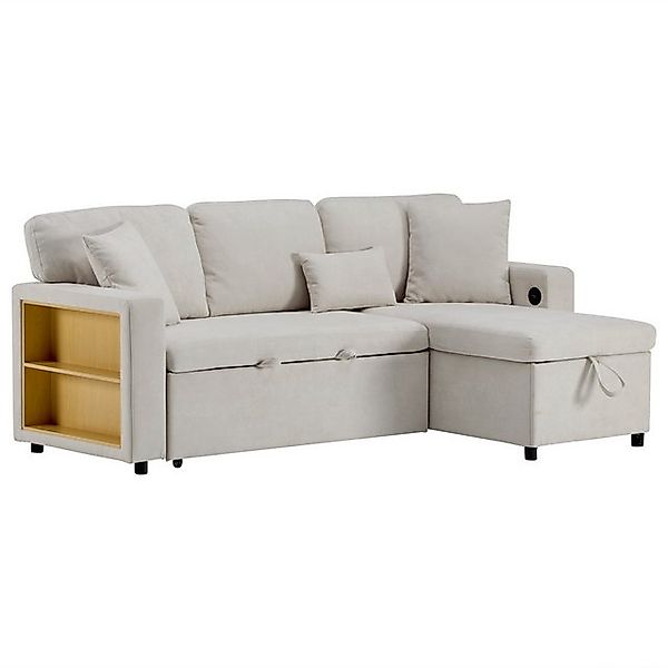 Thanaddo Schlafsofa Corner Sofa Bett Eckcouch Couch L-Form Bettkasten,Faltb günstig online kaufen
