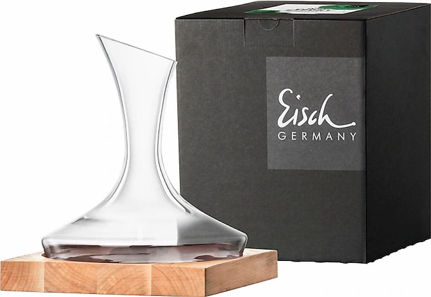 Eisch Germany Dekanter »auf Holzsockel WOOD EDITION«, (2 tlg.), NO DROP EFF günstig online kaufen