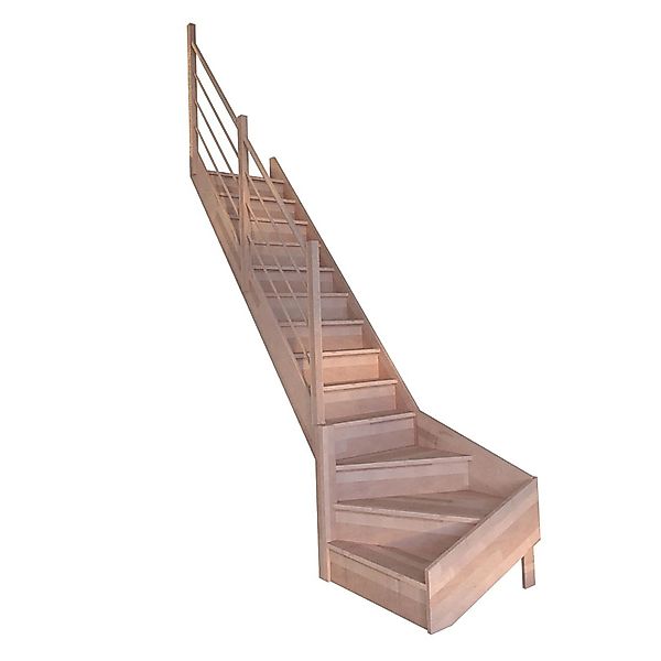 StarWood Treppe Rhodos Buche Gewendelt L Setzstufen Holz-Design-Geländer FS günstig online kaufen
