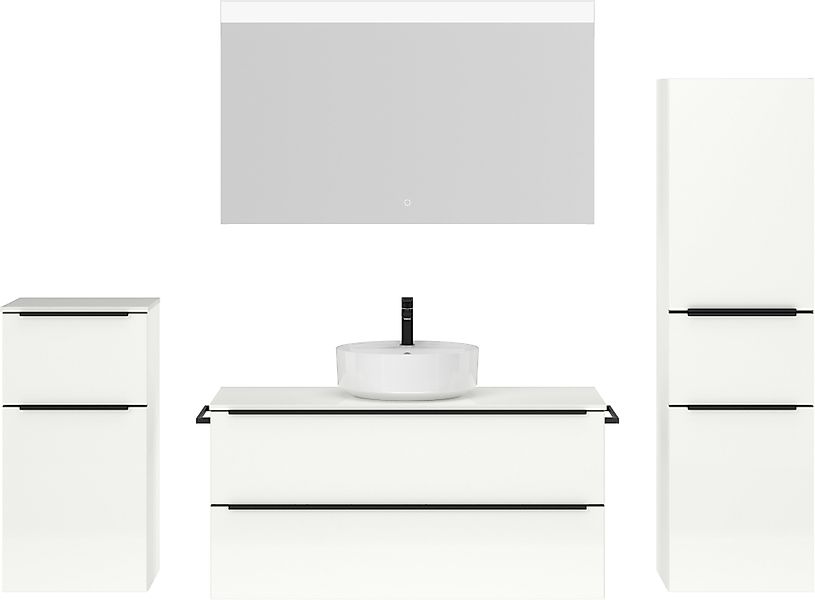 nobilia® Badmöbel-Set »Alvene«, (4 St., vormontiert, mit Soft-Close), Hochg günstig online kaufen