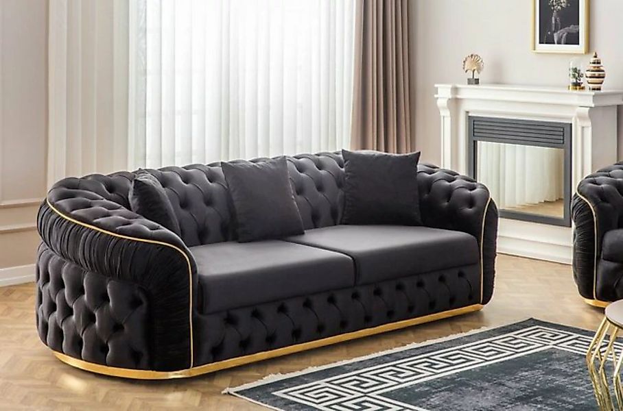 Möbel-Lux Sofa Elite, 2-Sitzer, Chesterfield, Goldverzierung günstig online kaufen