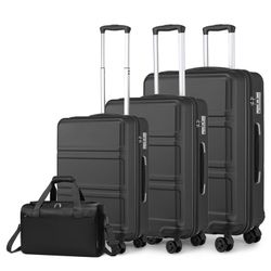 KONO Kofferset 4-teiliges Hartschalen-Kofferset mit TSA-Schloss, günstig online kaufen