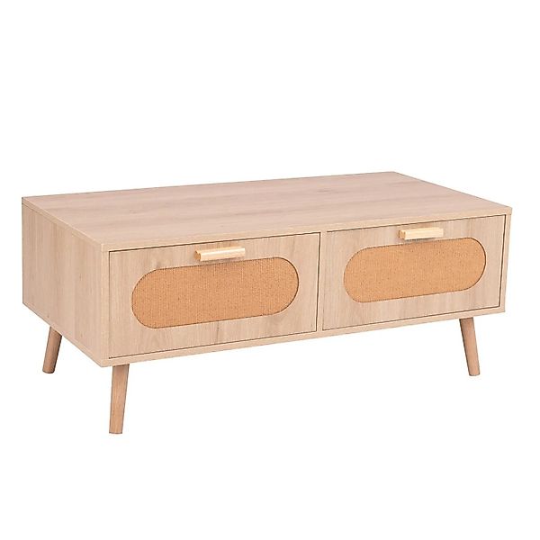 Costway Wohnzimmertisch mit Schubladen Natur 100 x 50 x 41 cm günstig online kaufen