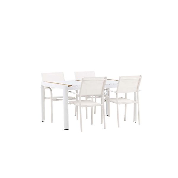 ebuy24 Togo Gartenset Tisch 90x150cm Weiß 4 Stühle Santorini Weiß günstig online kaufen