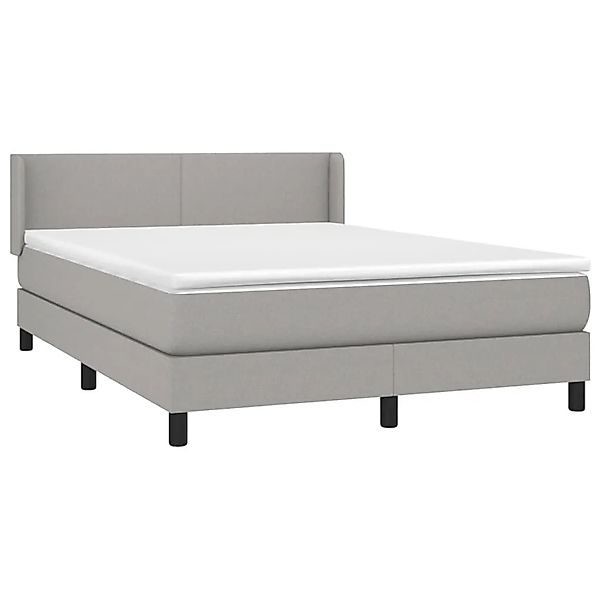 vidaXL Boxspringbett mit Matratze Hellgrau 140x190 cm Stoff 3129545 günstig online kaufen