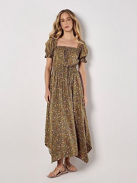 Apricot Midikleid Florales Kleid mit Smokdetails günstig online kaufen