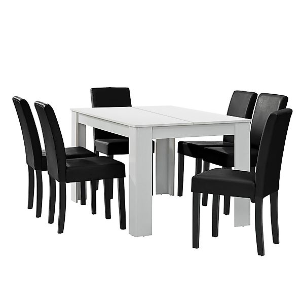 en.casa Essgruppe, (7-tlg., Esstisch mit 6 günstig online kaufen