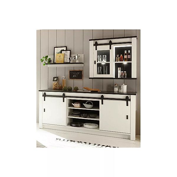 Küchen Set mit Spültisch ca. 200 cm, Hängeschrank und Regal SHELTON-61 in P günstig online kaufen
