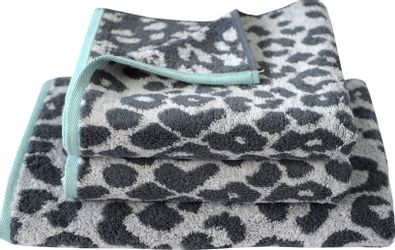 Dyckhoff Handtuch Set "Cool Mint Leo" Set 3 Stk. Walkfrottier mit Leoparden günstig online kaufen