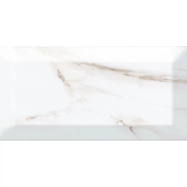 Wandfliese Metro Facette Carrara 10 cm x 20 cm glasiert glänzend günstig online kaufen