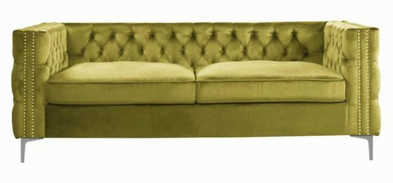 JVmoebel Sofa Silber Dreisitzer Chesterfield Stoff Wohnzimmer Design, Made günstig online kaufen