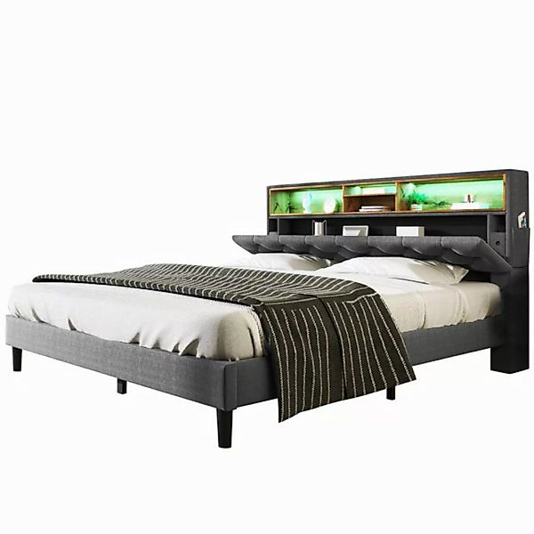 BlingBin Polsterbett Bett (mit LED-Beleuchtung, 160x200 cm), aufladen USB, günstig online kaufen