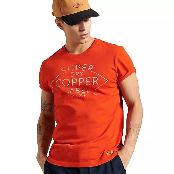 Superdry Workwear Graphic 220 Kurzarm T-shirt S Volcanic Lava Orange günstig online kaufen
