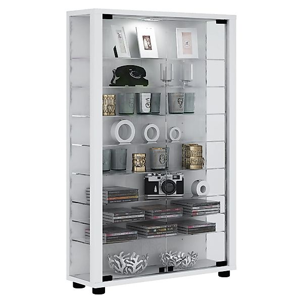 ebuy24 Lumo Mini Vitrinenschrank 2 Glastüren Glasvitrinen mit LED-Leuchten günstig online kaufen