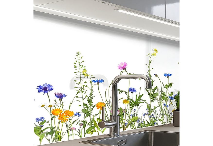 KitchenYeah Küchenrückwand selbstklebend Blumen - Feldblumen - Frühling, (1 günstig online kaufen
