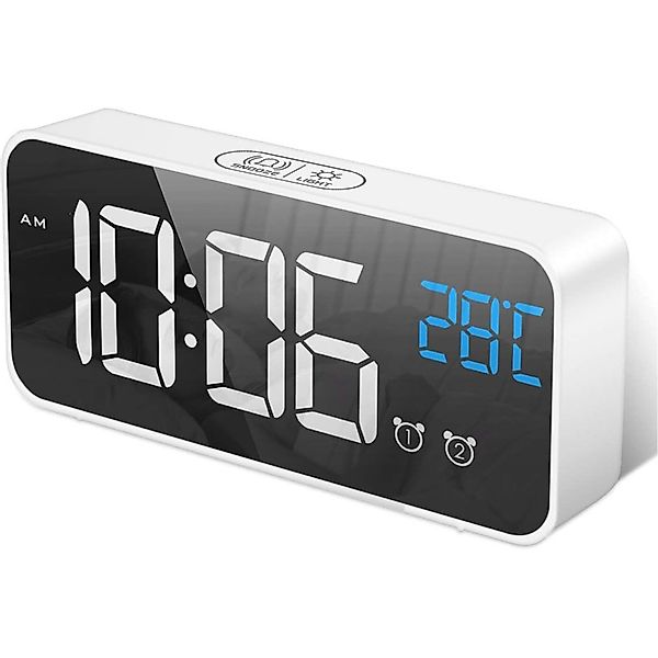 MODFU Wecker Digital Spiegel Wecker LED günstig online kaufen
