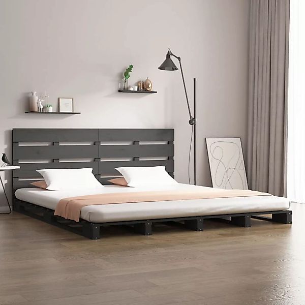 Vidaxl Massivholzbett Grau 120x190 Cm Kiefer 4ft Small Double günstig online kaufen