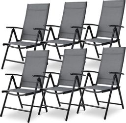 TLGREEN Gartenstuhl Hochlehner 6er Set, Aluminium günstig online kaufen