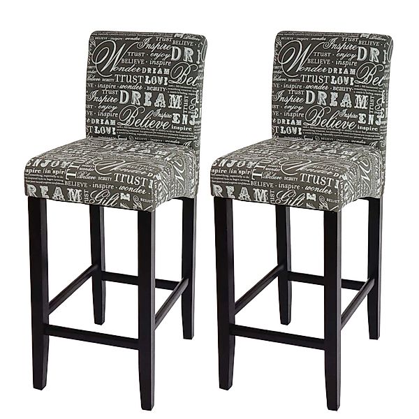PROREGAL 2er-Set Barhocker Gepolstert Mit Lehne Sitzhöhe 75cm Holz Schriftz günstig online kaufen