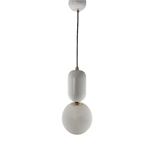 Dapo Decken Pendelleuchte Nova 25cm Weiß Metall Glas E14 IP20 günstig online kaufen