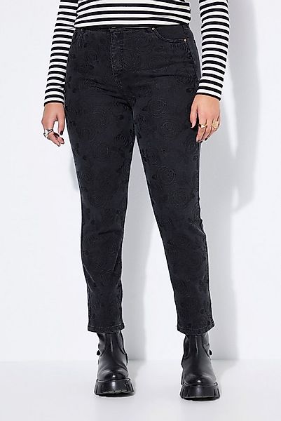 Studio Untold Röhrenjeans Mom-Jeans Flower-Stickerei vorne 5-Pocket günstig online kaufen