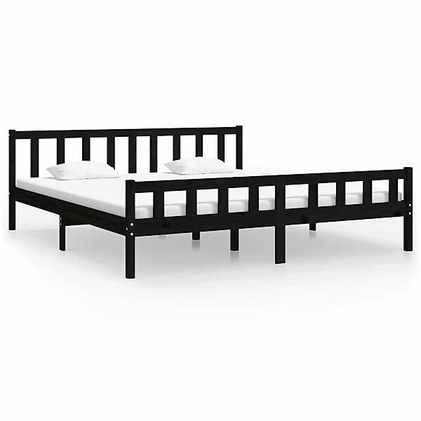 Vidaxl Massivholzbett Schwarz 200x200 Cm günstig online kaufen