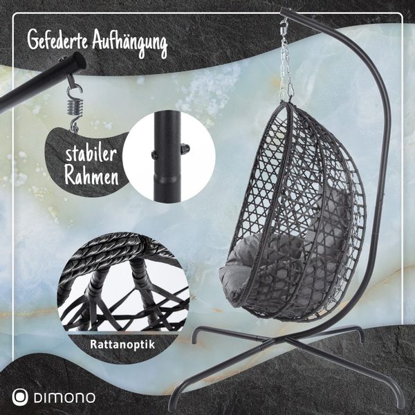 Goods+Gadgets Hängestuhl Polyrattan Hängestuhl mit Gestell günstig online kaufen