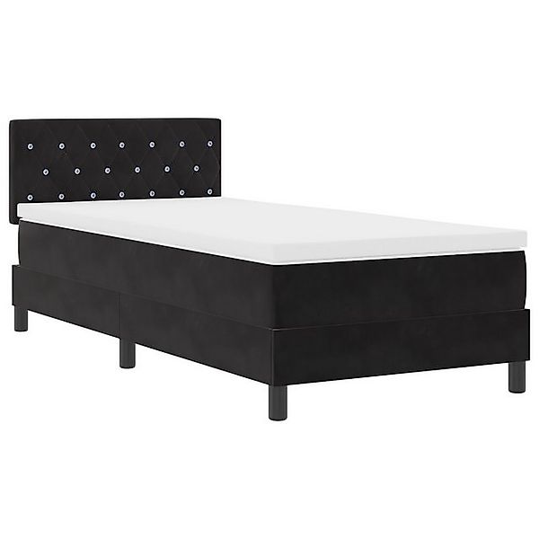 vidaXL Bett Boxspringbett mit Matratze Schwarz 90x200 cm Samt (1-tlg) günstig online kaufen