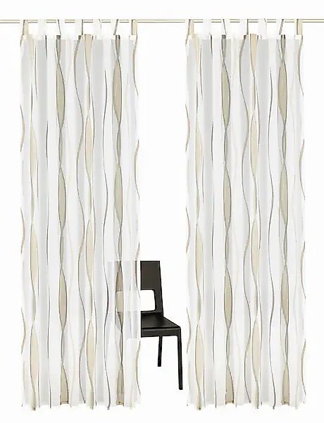 my home Gardine »DIMONA« Schlaufen 2 Stk. tlg. 2-er Set, Voile, Polyester, günstig online kaufen