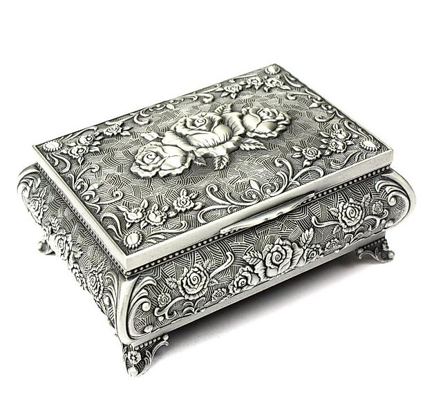 H&S Schmuckständer Antikes Schmuckkästchen mit Rosenmotiv und metallischem günstig online kaufen