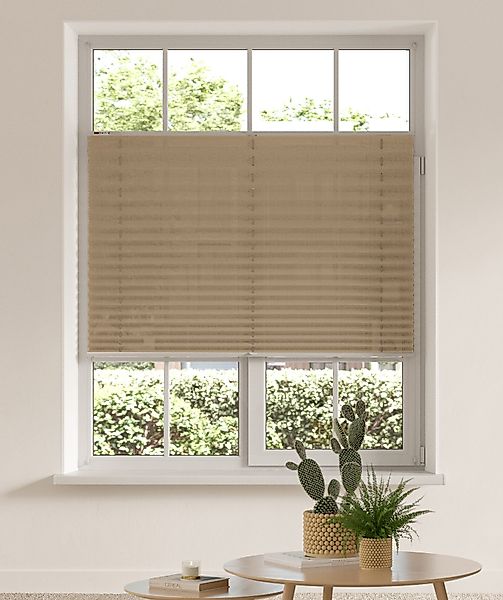 my home Plissee "DAHRA - in Crush-Optik" Lichtschutz ohne Bohren verspannt günstig online kaufen