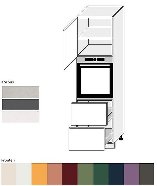 Feldmann-Wohnen Backofenumbauschrank Tivoli (Tivoli, 1-St) 60cm Front- & Ko günstig online kaufen