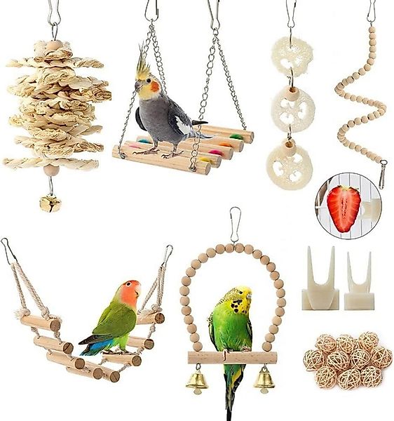 LuxusKollektion Vogelkäfig Vogel-Papageien-Spielzeug 18 Stück Aufhängen günstig online kaufen