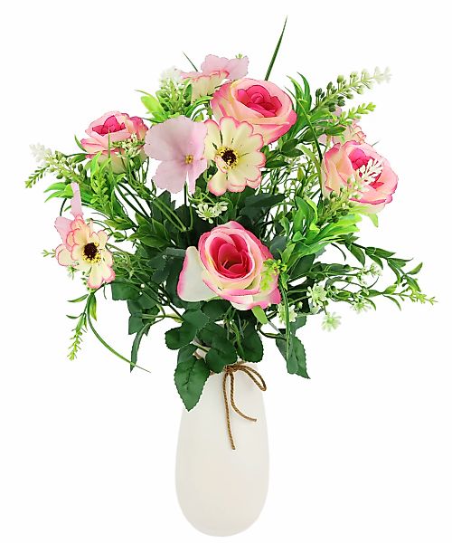 I.GE.A. Kunstblume "Rosenstrauß in Vase", Künstliches Bouquet Strauß Seiden günstig online kaufen