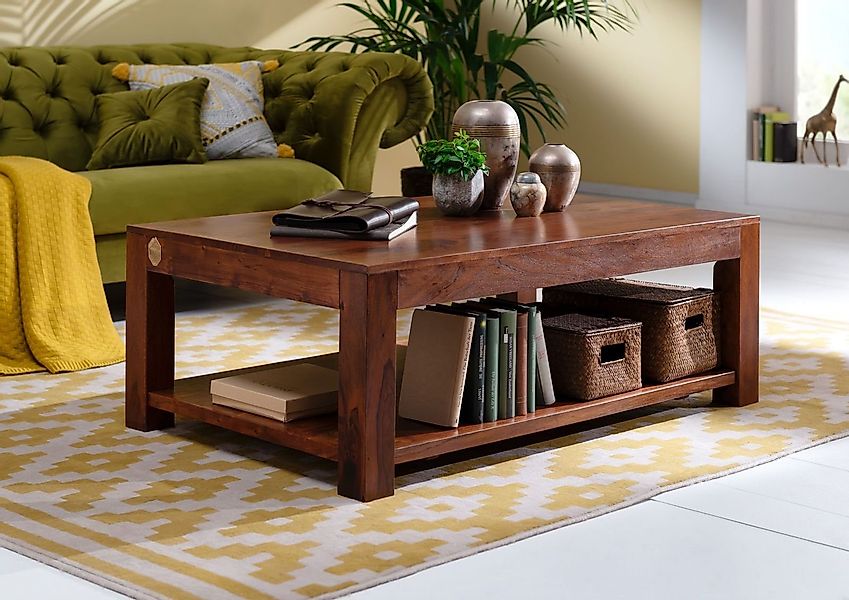 Massivmoebel24 Couchtisch OXFORD (120x75x45 Akazie, Couchtisch günstig online kaufen
